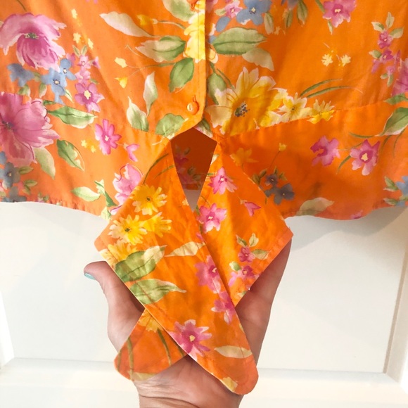 Vintage Jones New York floral tie front crop - Picture 4 of 8